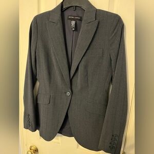 New York & Company Blazer Suit Dress Jacket size 2 grey pinstripe